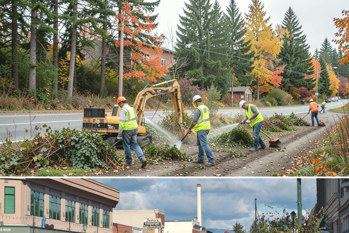 Bioswale Maintenance in Monroe, Snohomish County, WA - Major vegetation work is best done in late spring and summer, while inspections continue through the wet season to catch flow...