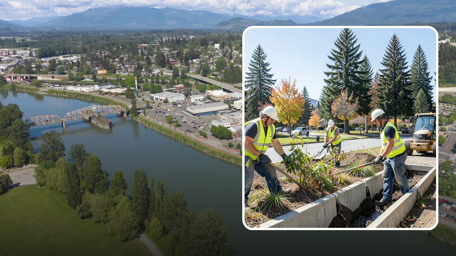 Bioswale Maintenance in Mount Vernon, Skagit County, WA - Vegetation and sediment management that keeps bioswales treating runoff as designed.