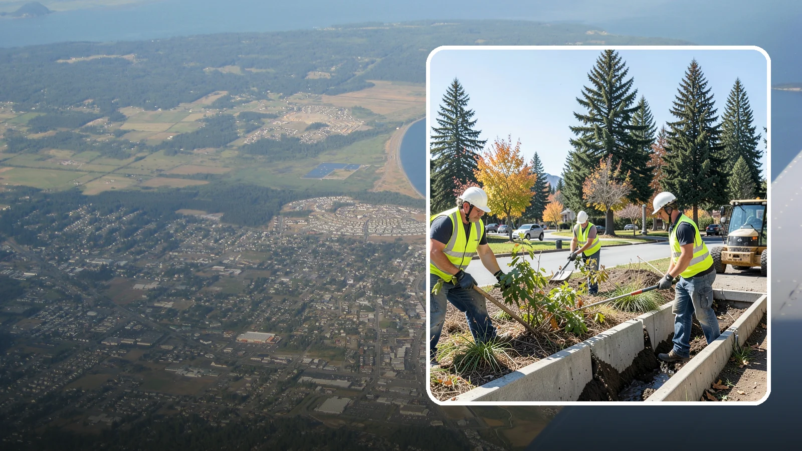 Bioswale Maintenance in Oak Harbor, Island County, WA - Vegetation and sediment management that keeps bioswales treating runoff as designed.