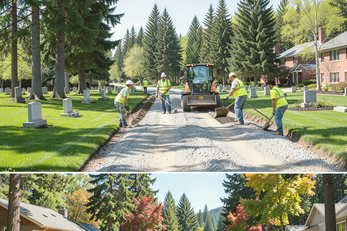 Bioswale Maintenance in Orting, Pierce County, WA - Major vegetation work is best done in late spring and summer, while inspections continue through the wet season to catch flow...
