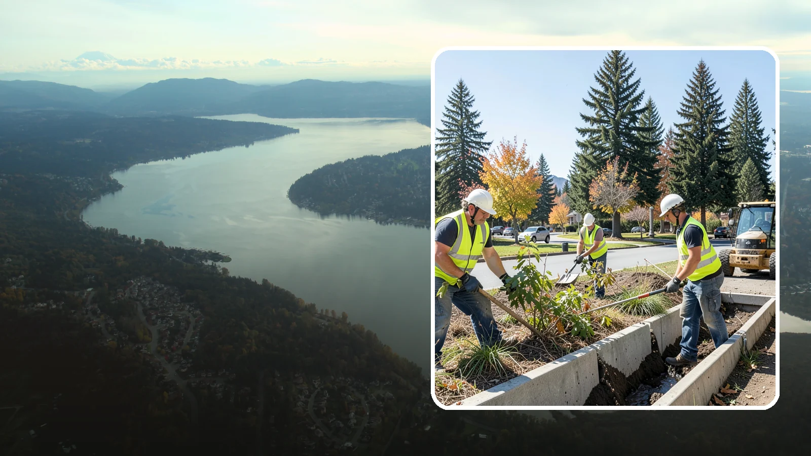 Bioswale Maintenance in Sammamish, King County, WA - Vegetation and sediment management that keeps bioswales treating runoff as designed.