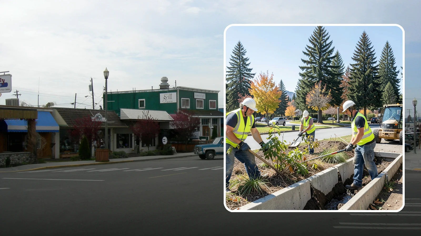 Bioswale Maintenance in Stanwood, Snohomish County, WA - Vegetation and sediment management that keeps bioswales treating runoff as designed.