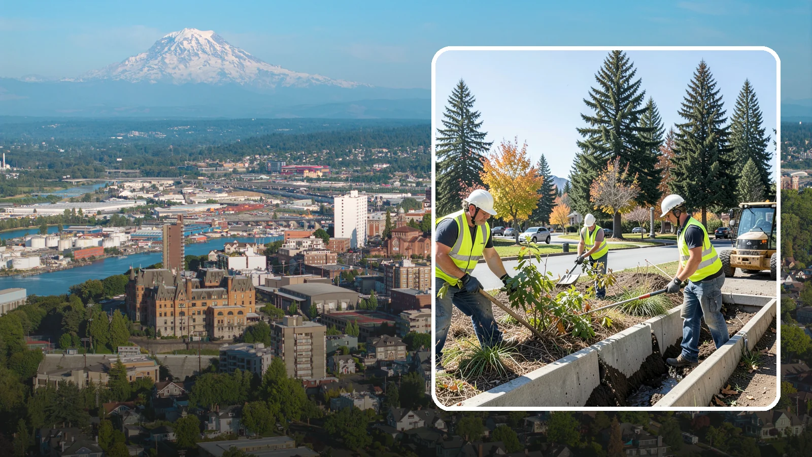 Bioswale Maintenance in Tacoma, Pierce County, WA - Vegetation and sediment management that keeps bioswales treating runoff as designed.