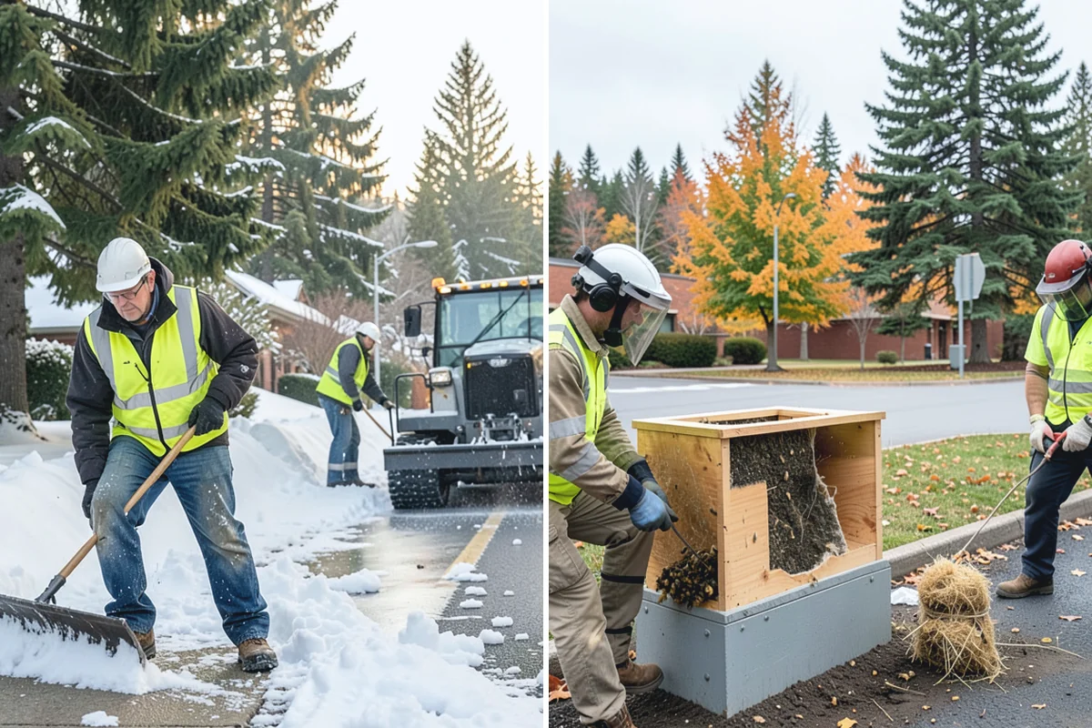 Bioswale Maintenance in Woodinville, King County, WA - Inspect vegetation health, sediment, and flow paths