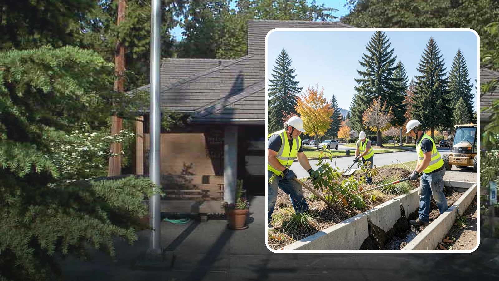 Bioswale Maintenance in Yarrow Point, King County, WA - Vegetation and sediment management that keeps bioswales treating runoff as designed.