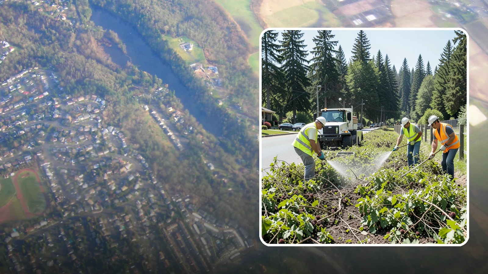 Blackberry Removal in Algona, King County, WA - Combined mechanical and chemical removal of Himalayan blackberry reclaiming public parcels, trails, and fence lines.