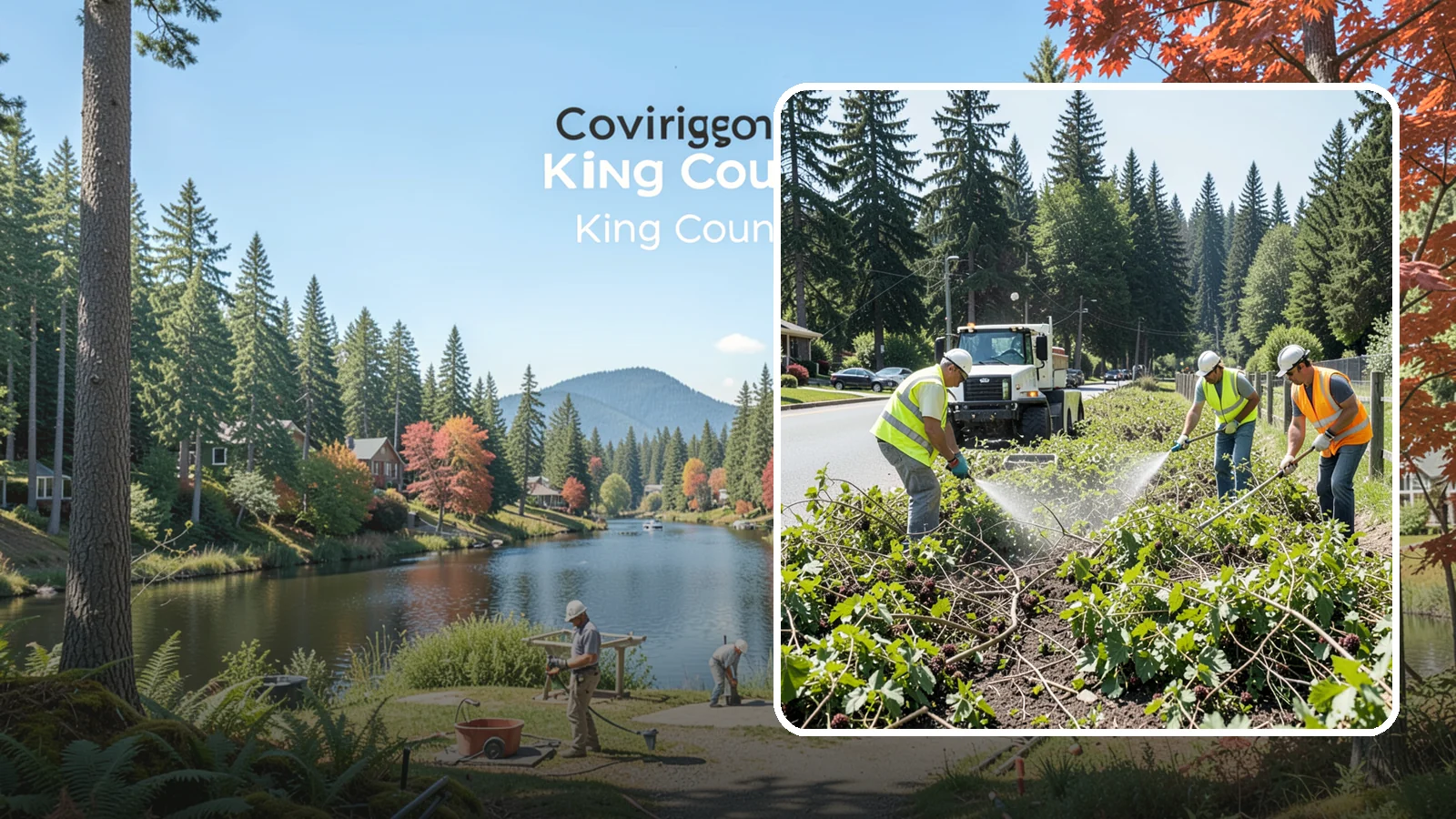 Blackberry Removal in Covington, King County, WA - Combined mechanical and chemical removal of Himalayan blackberry reclaiming public parcels, trails, and fence lines.