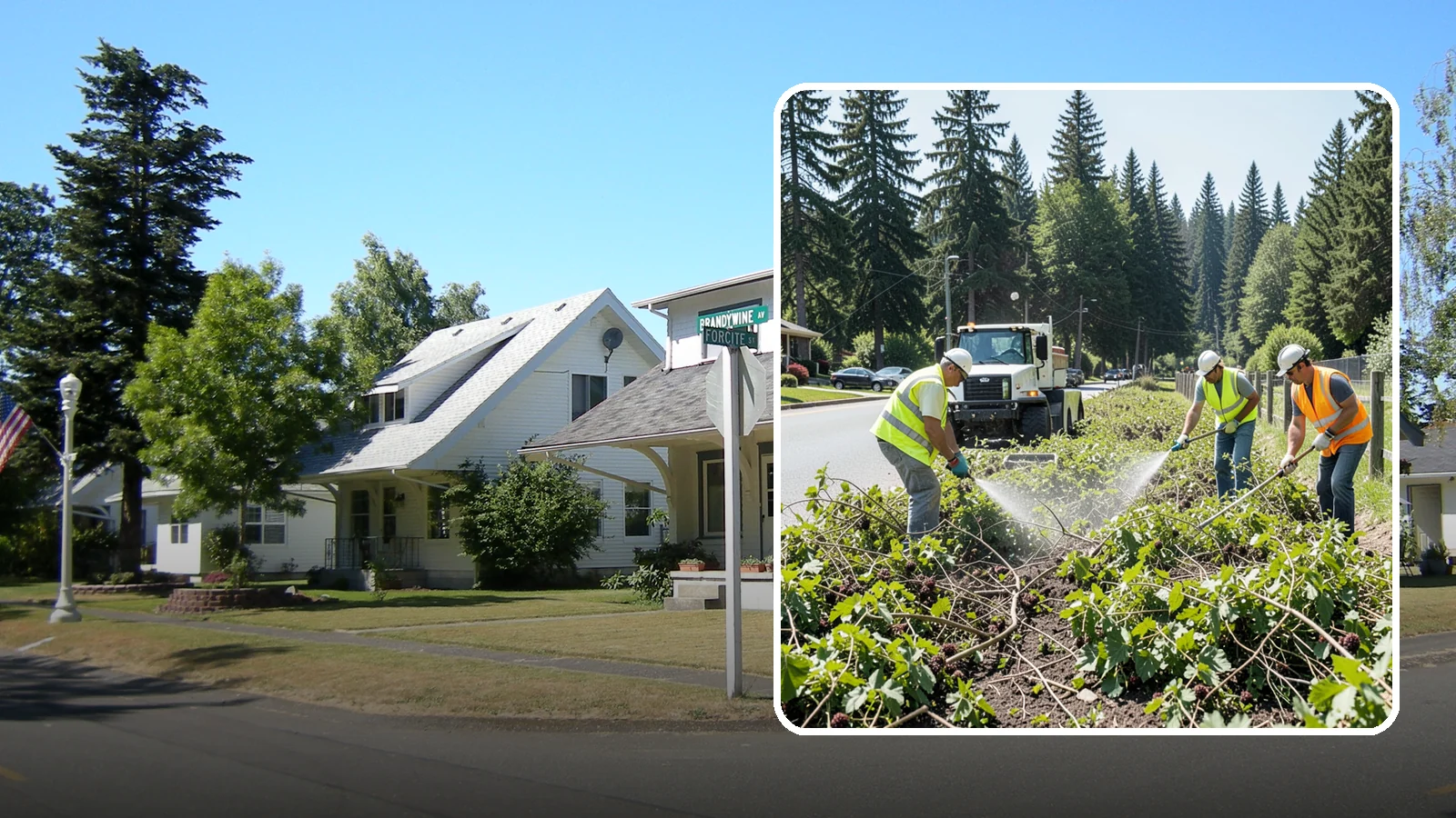 Blackberry Removal in DuPont, Pierce County, WA - Combined mechanical and chemical removal of Himalayan blackberry reclaiming public parcels, trails, and fence lines.