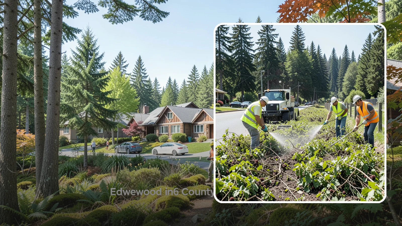 Blackberry Removal in Edgewood, Pierce County, WA - Combined mechanical and chemical removal of Himalayan blackberry reclaiming public parcels, trails, and fence lines.