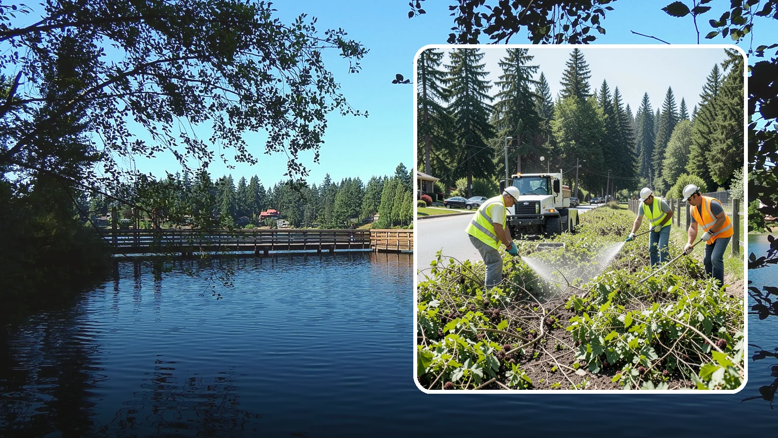 Blackberry Removal in Federal Way, King County, WA - Combined mechanical and chemical removal of Himalayan blackberry reclaiming public parcels, trails, and fence lines.