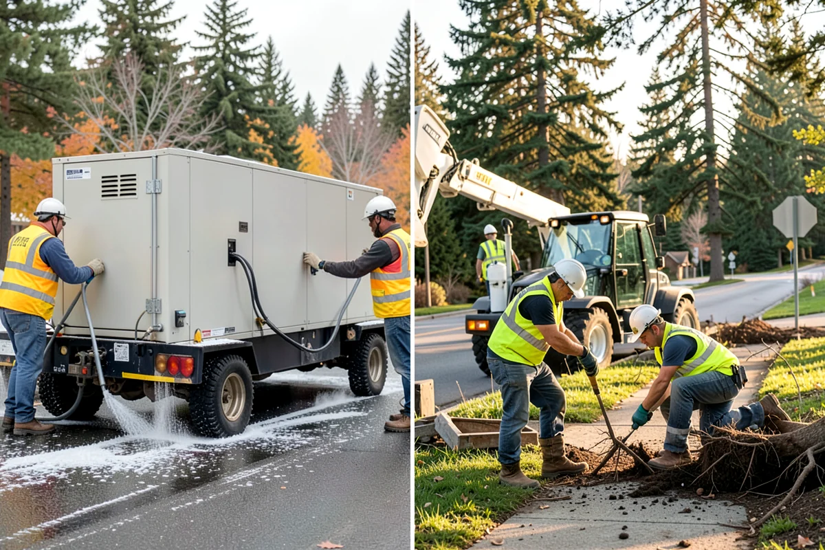 Blackberry Removal in Fircrest, Pierce County, WA - Cut and remove cane mass to expose crowns and ground