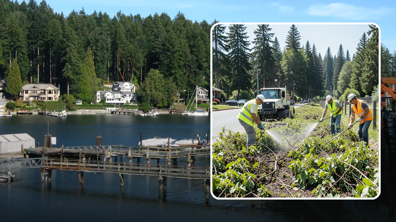 Blackberry Removal in Gig Harbor, Pierce County, WA - Combined mechanical and chemical removal of Himalayan blackberry reclaiming public parcels, trails, and fence lines.