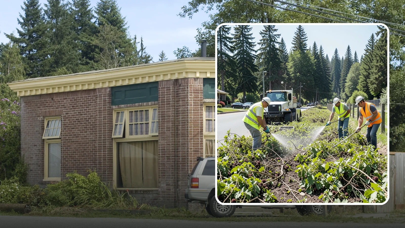 Blackberry Removal in Hamilton, Skagit County, WA - Combined mechanical and chemical removal of Himalayan blackberry reclaiming public parcels, trails, and fence lines.