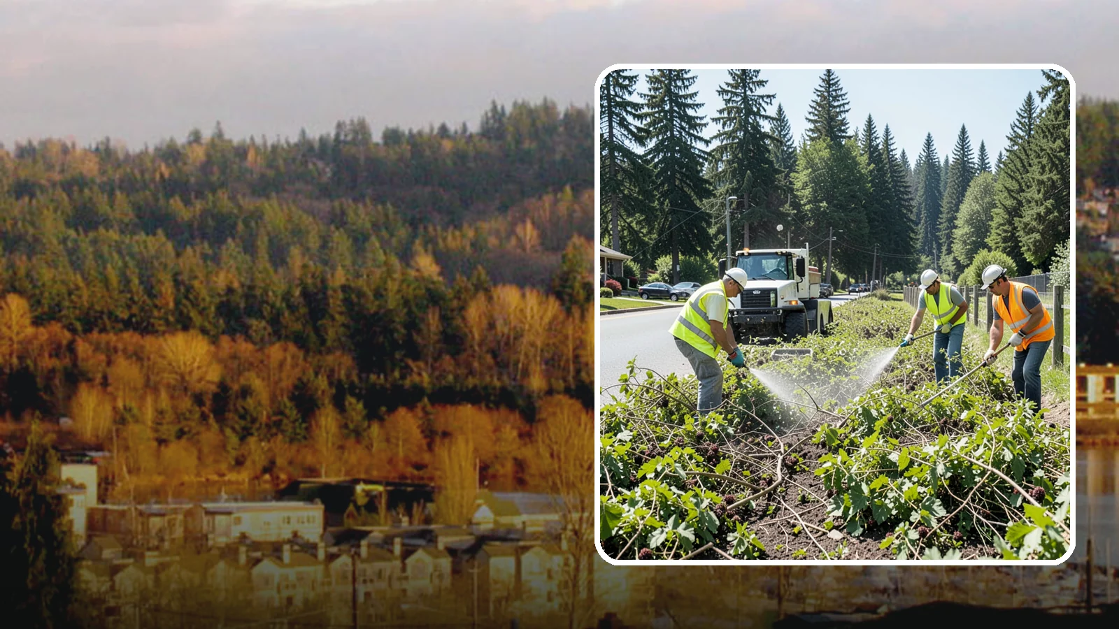 Blackberry Removal in Kenmore, King County, WA - Combined mechanical and chemical removal of Himalayan blackberry reclaiming public parcels, trails, and fence lines.
