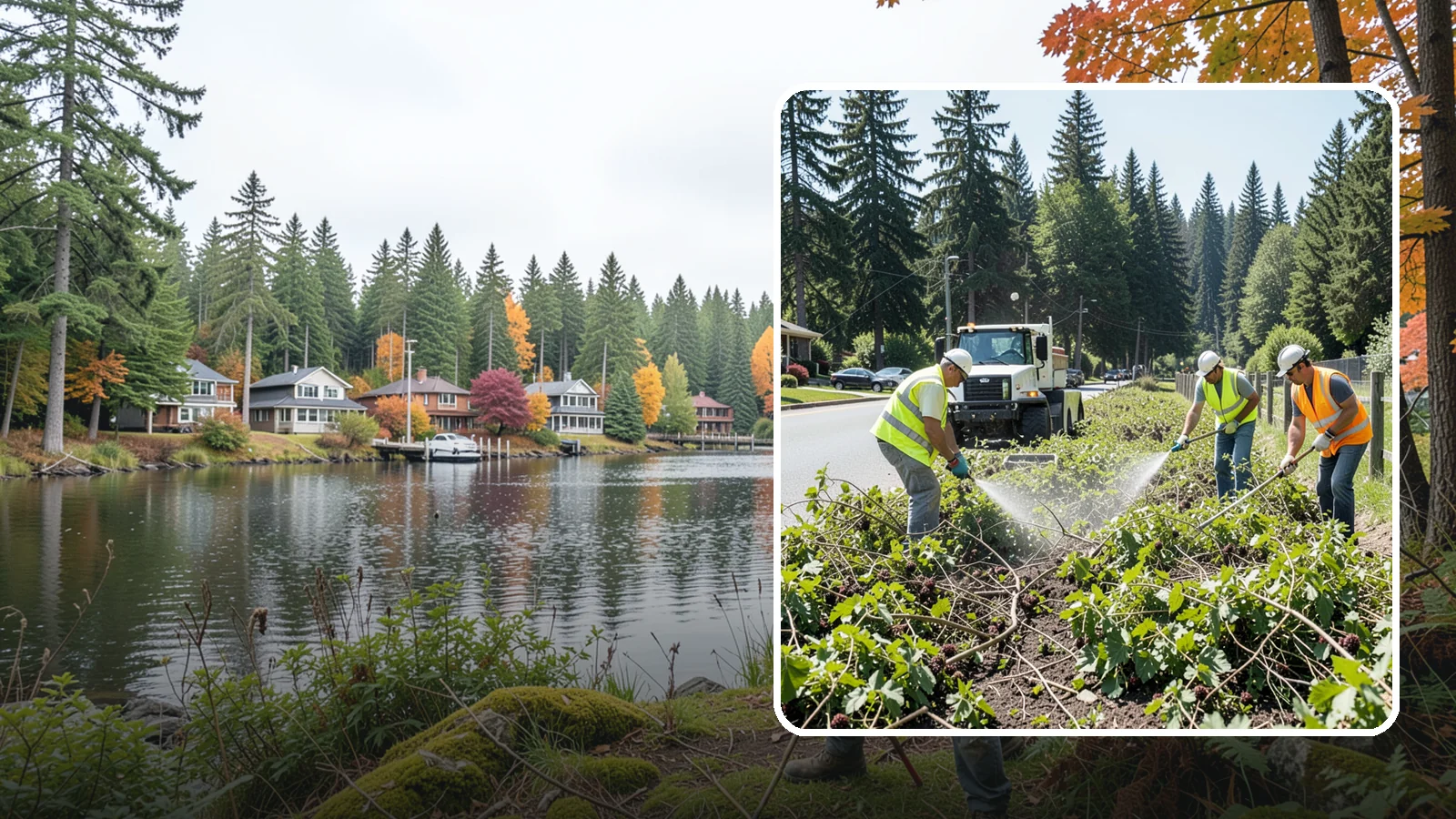 Blackberry Removal in La Conner, Skagit County, WA - Combined mechanical and chemical removal of Himalayan blackberry reclaiming public parcels, trails, and fence lines.
