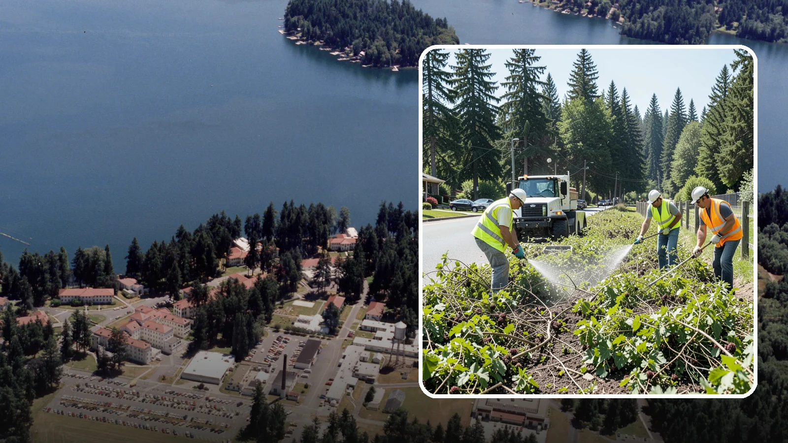 Blackberry Removal in Lakewood, Pierce County, WA - Combined mechanical and chemical removal of Himalayan blackberry reclaiming public parcels, trails, and fence lines.