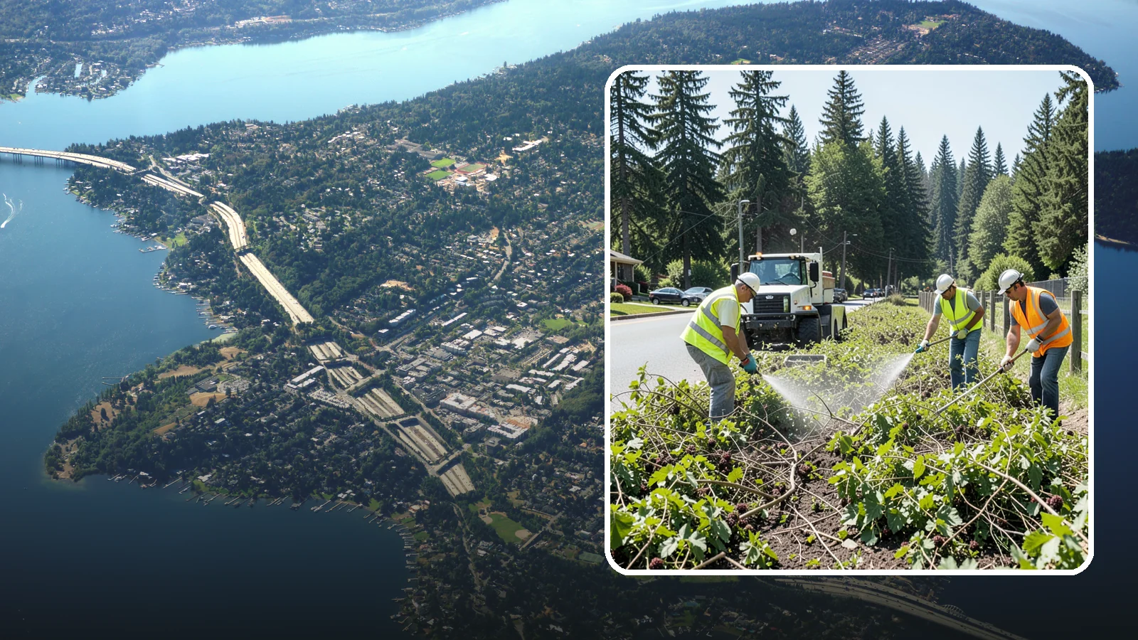 Blackberry Removal in Mercer Island, King County, WA - Combined mechanical and chemical removal of Himalayan blackberry reclaiming public parcels, trails, and fence lines.