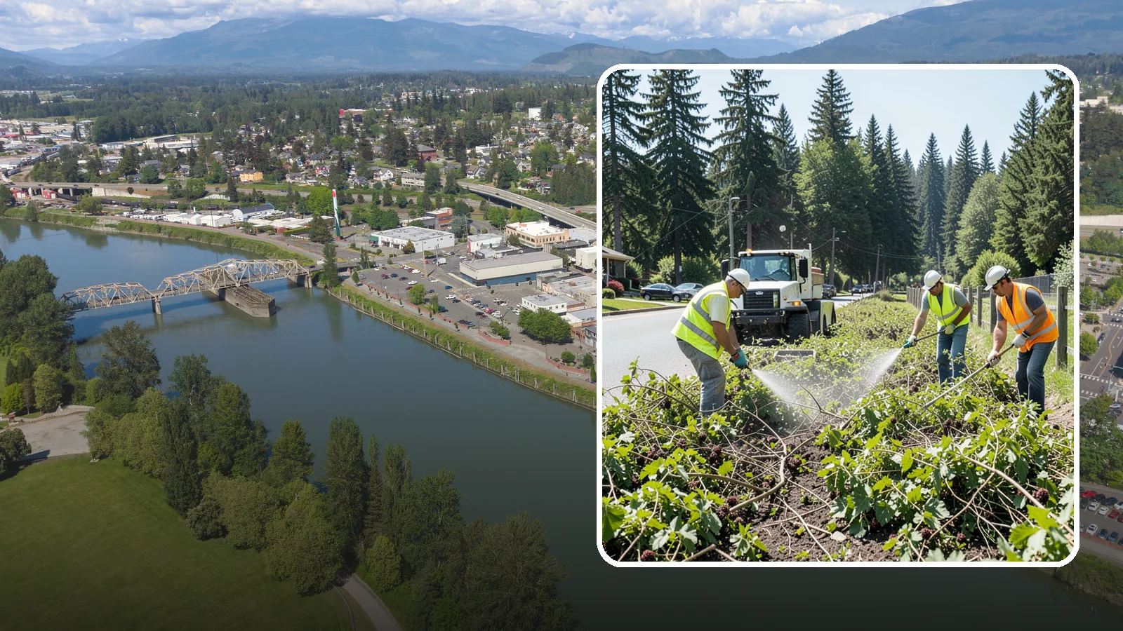 Blackberry Removal in Mount Vernon, Skagit County, WA - Combined mechanical and chemical removal of Himalayan blackberry reclaiming public parcels, trails, and fence lines.