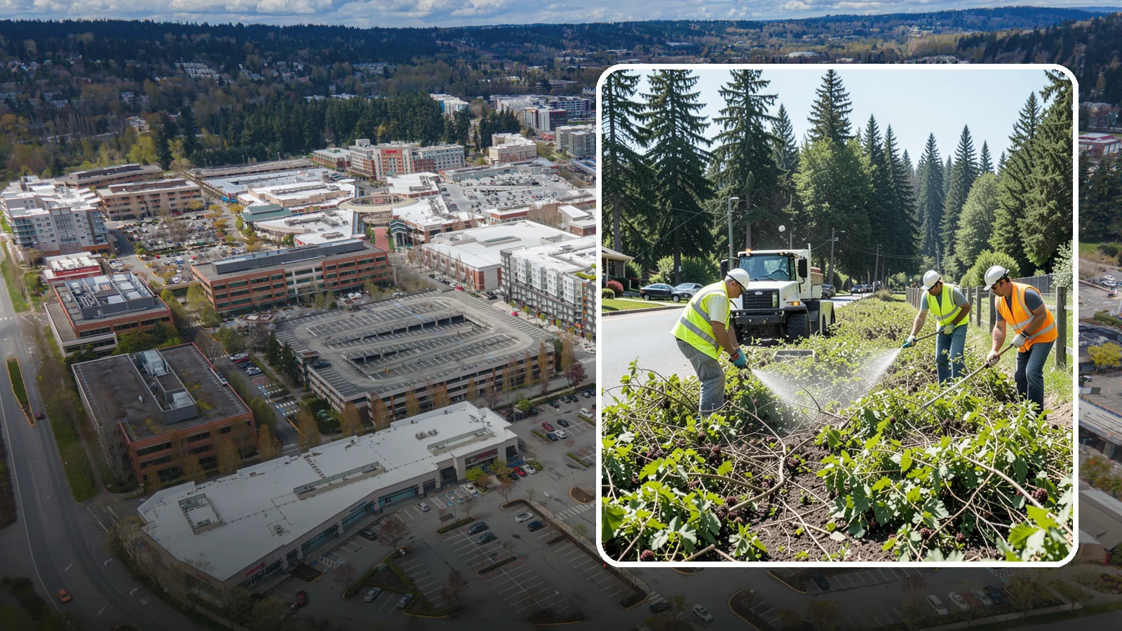 Blackberry Removal in Redmond, King County, WA - Combined mechanical and chemical removal of Himalayan blackberry reclaiming public parcels, trails, and fence lines.
