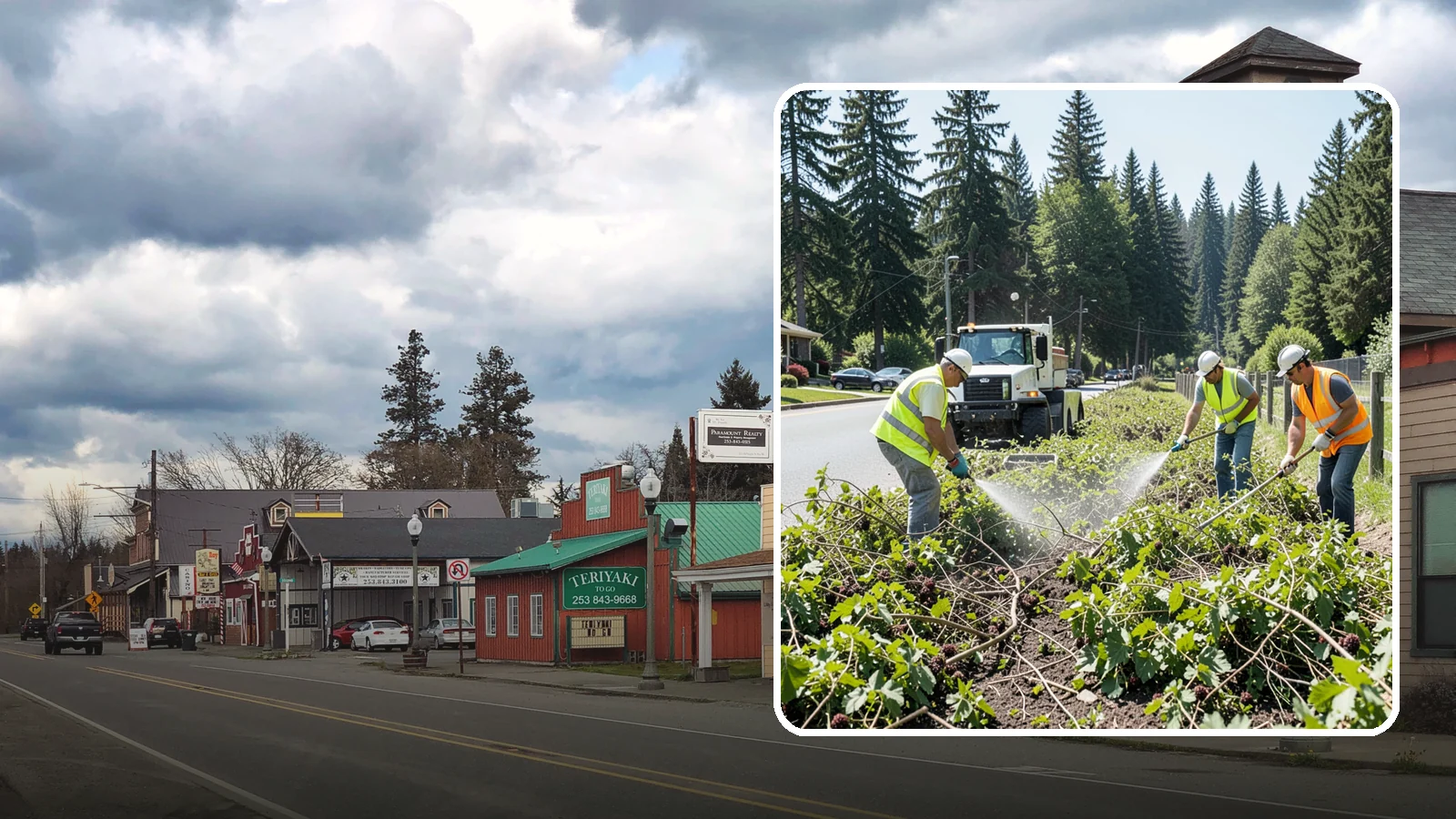 Blackberry Removal in Roy, Pierce County, WA - Combined mechanical and chemical removal of Himalayan blackberry reclaiming public parcels, trails, and fence lines.