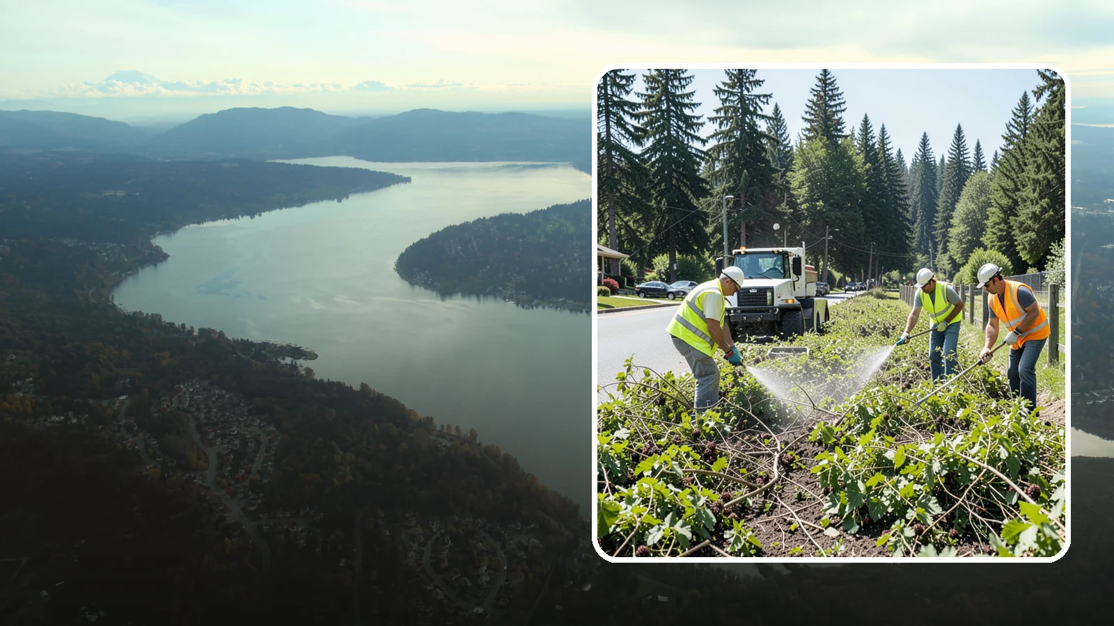 Blackberry Removal in Sammamish, King County, WA - Combined mechanical and chemical removal of Himalayan blackberry reclaiming public parcels, trails, and fence lines.