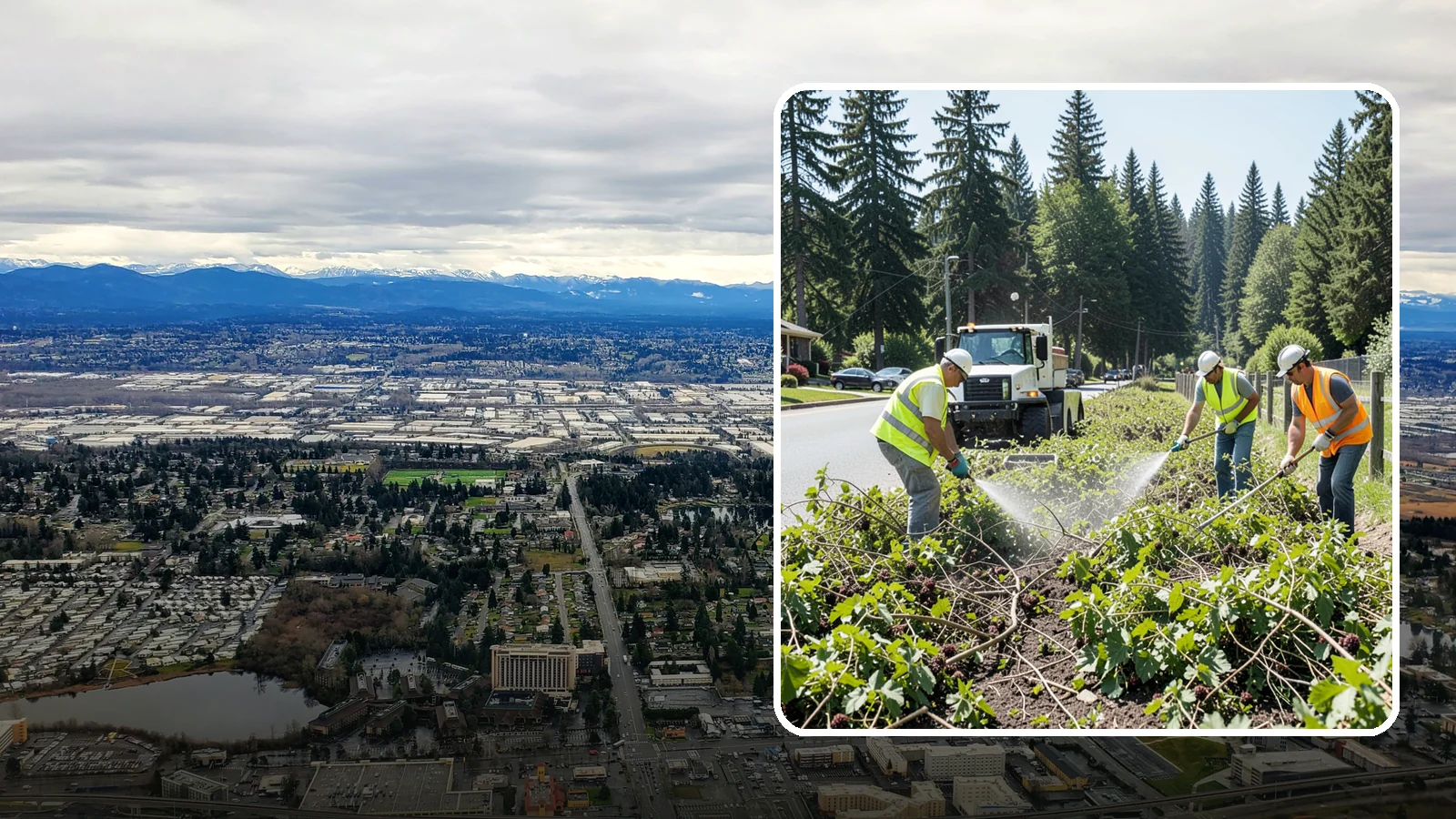 Blackberry Removal in SeaTac, King County, WA - Combined mechanical and chemical removal of Himalayan blackberry reclaiming public parcels, trails, and fence lines.