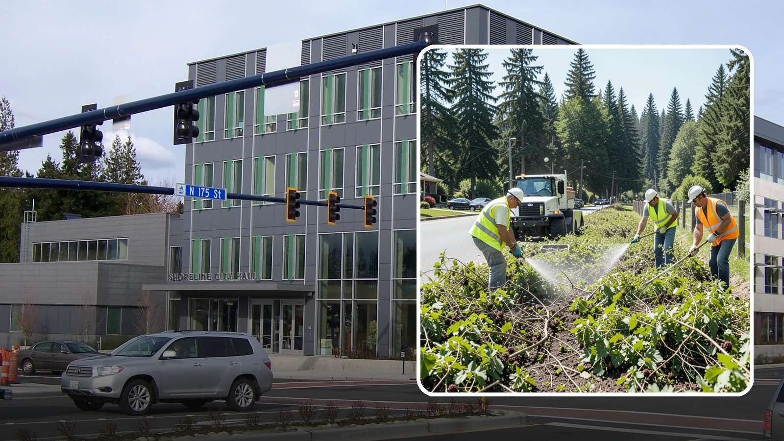 Blackberry Removal in Shoreline, King County, WA - Combined mechanical and chemical removal of Himalayan blackberry reclaiming public parcels, trails, and fence lines.