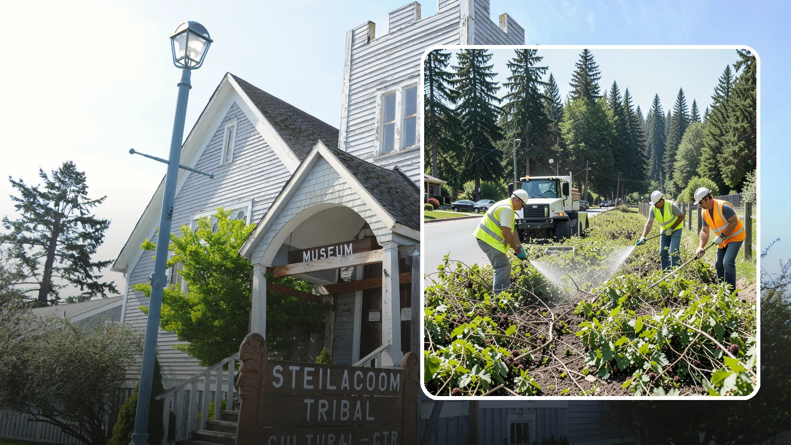 Blackberry Removal in Steilacoom, Pierce County, WA - Combined mechanical and chemical removal of Himalayan blackberry reclaiming public parcels, trails, and fence lines.