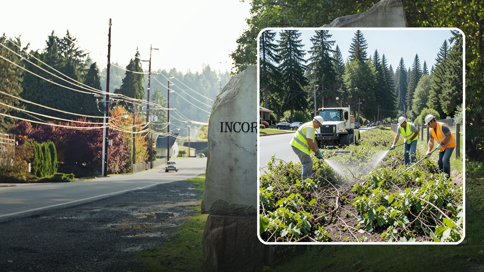 Blackberry Removal in Wilkeson, Pierce County, WA - Combined mechanical and chemical removal of Himalayan blackberry reclaiming public parcels, trails, and fence lines.