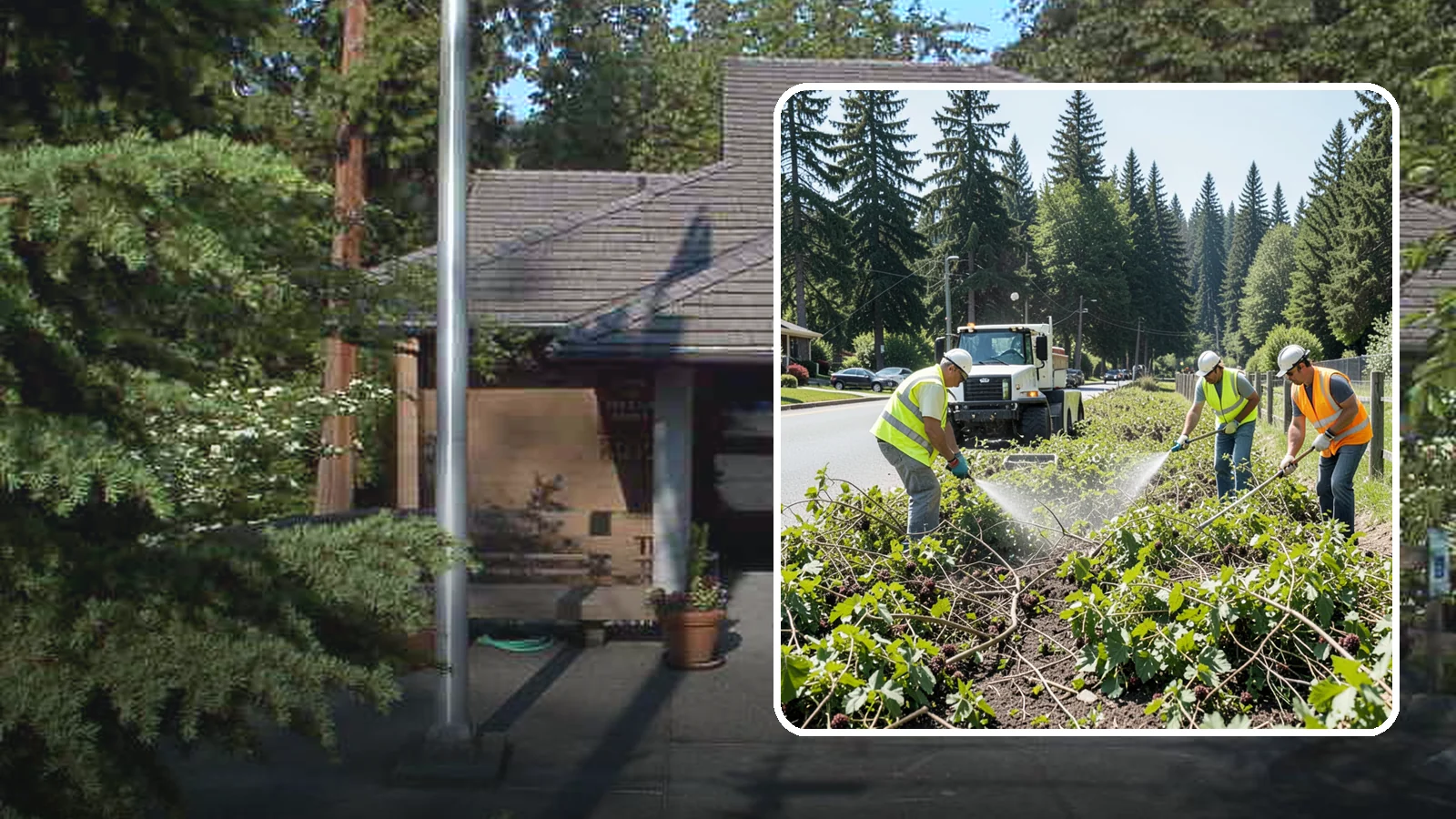 Blackberry Removal in Yarrow Point, King County, WA - Combined mechanical and chemical removal of Himalayan blackberry reclaiming public parcels, trails, and fence lines.