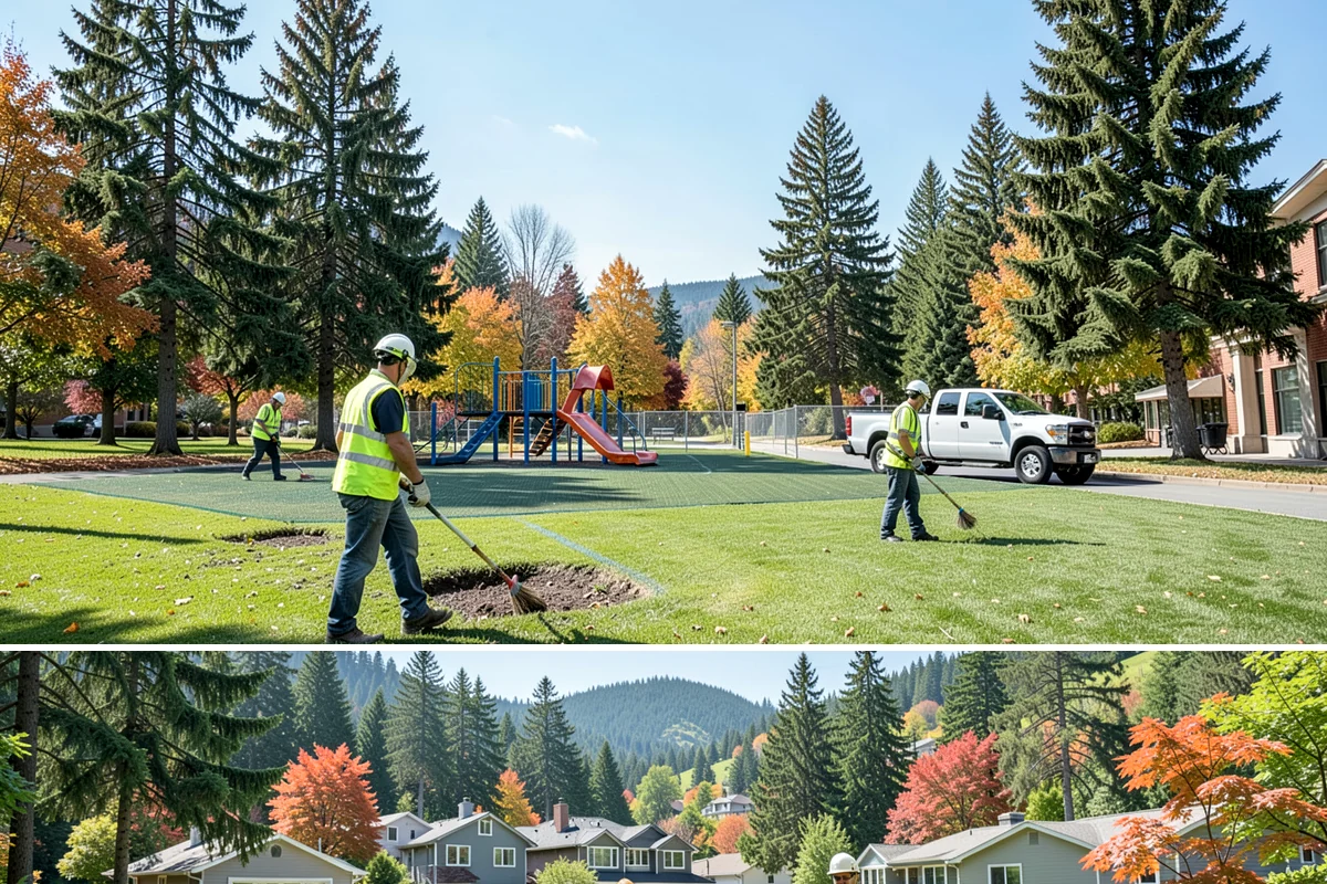 Bleacher Cleaning in Fircrest, Pierce County, WA - Cleaning is best before spring and summer sports seasons and after heavy-use events or fall leaf drop.