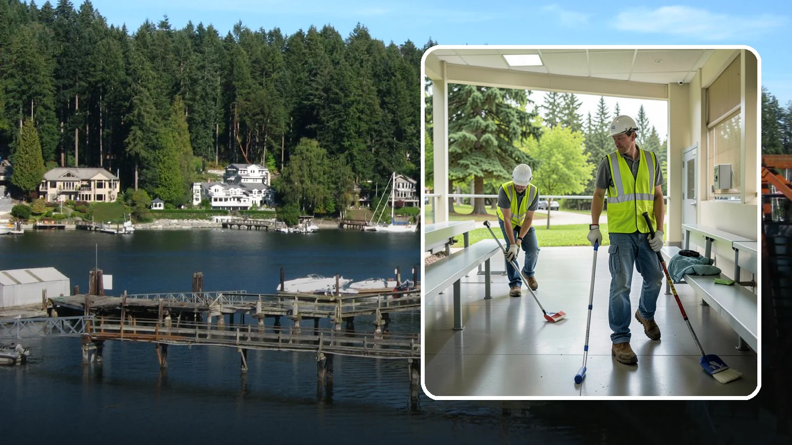 Bleacher Cleaning in Gig Harbor, Pierce County, WA - Detailed cleaning of public bleachers and grandstands to maintain safe, presentable spectator seating.