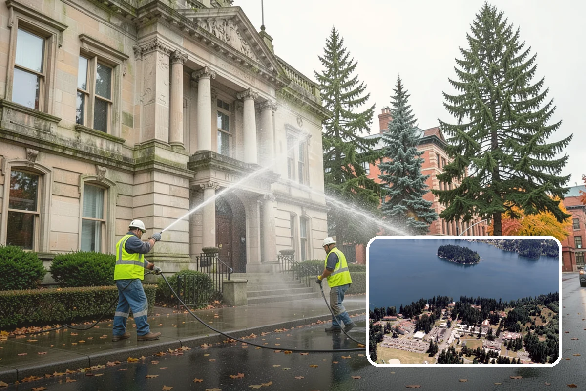 Bleacher Cleaning in Lakewood, Pierce County, WA - Removes slip hazards from treads, aisles, and walkways