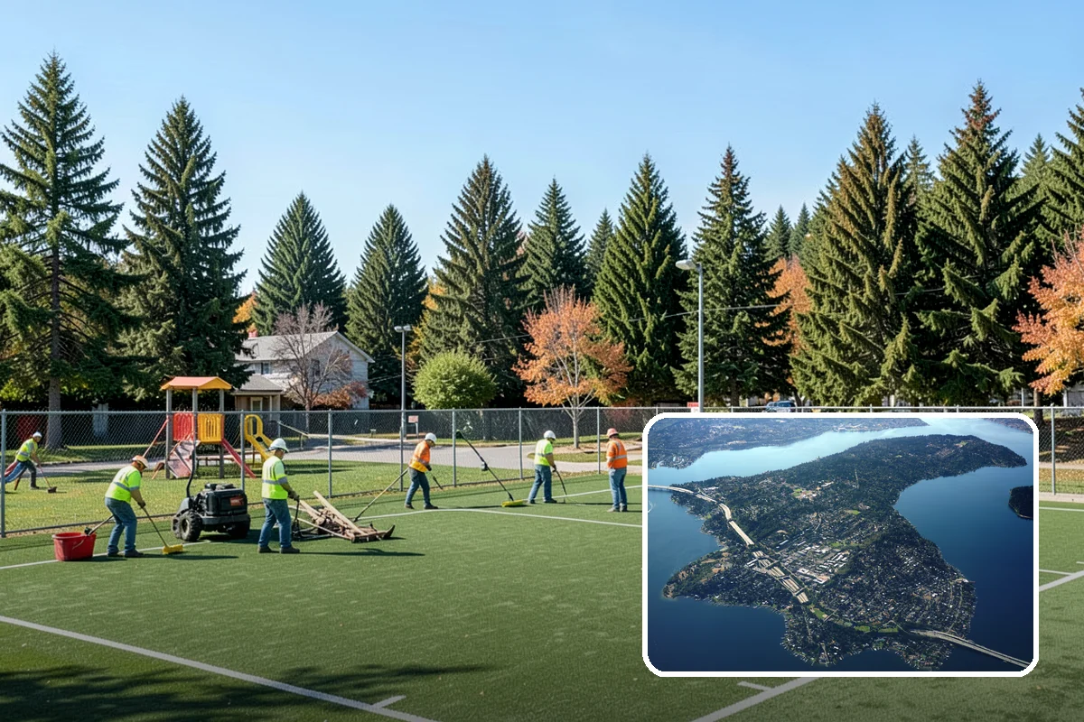 Bleacher Cleaning in Mercer Island, King County, WA - Removes slip hazards from treads, aisles, and walkways