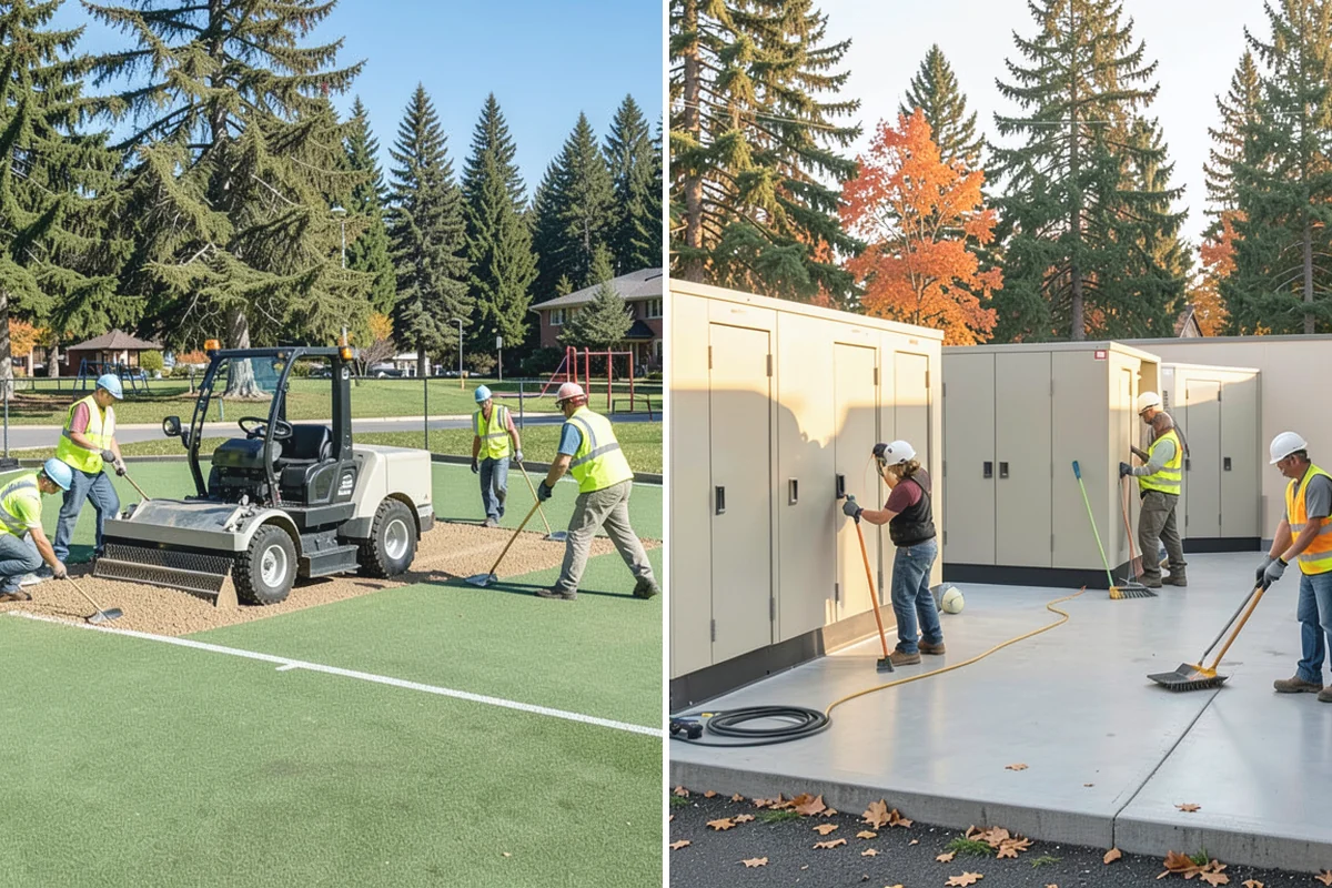 Bleacher Cleaning in South Prairie, Pierce County, WA - Inspect seating, walkways, handrails, and understructure