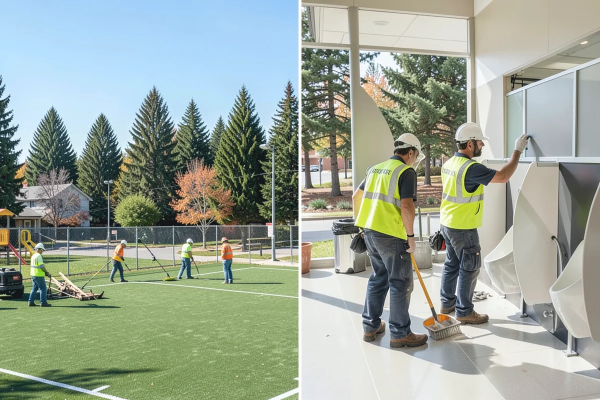 Bleacher Cleaning in Woodinville, King County, WA - Inspect seating, walkways, handrails, and understructure