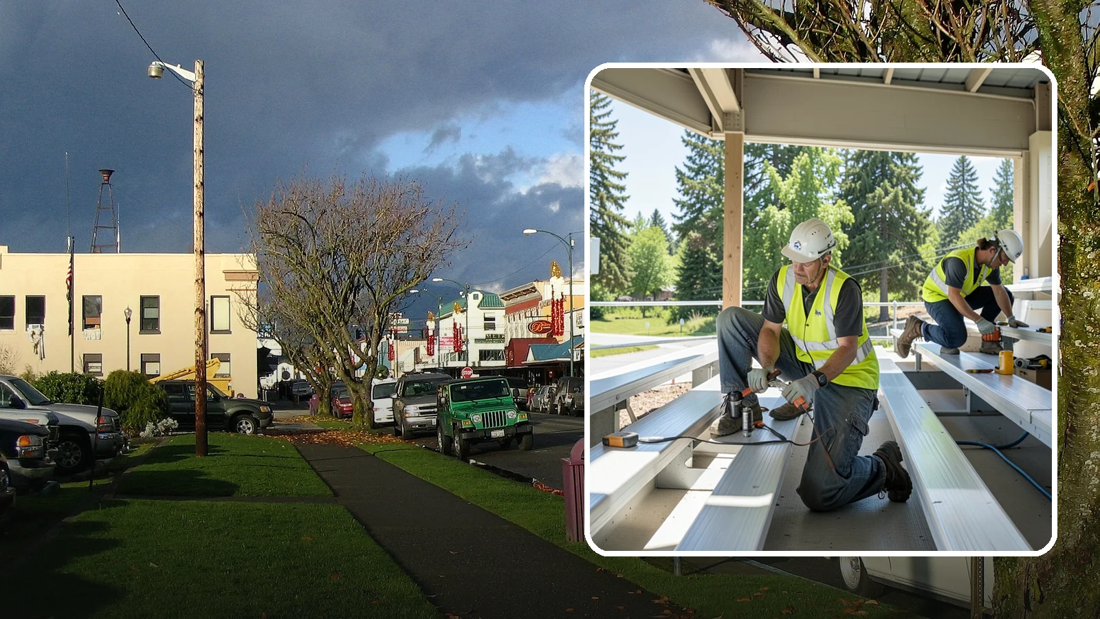 Bleacher Repairs in Arlington, Snohomish County, WA - Repair of damaged bleacher components to keep public spectator seating safe and code-compliant.