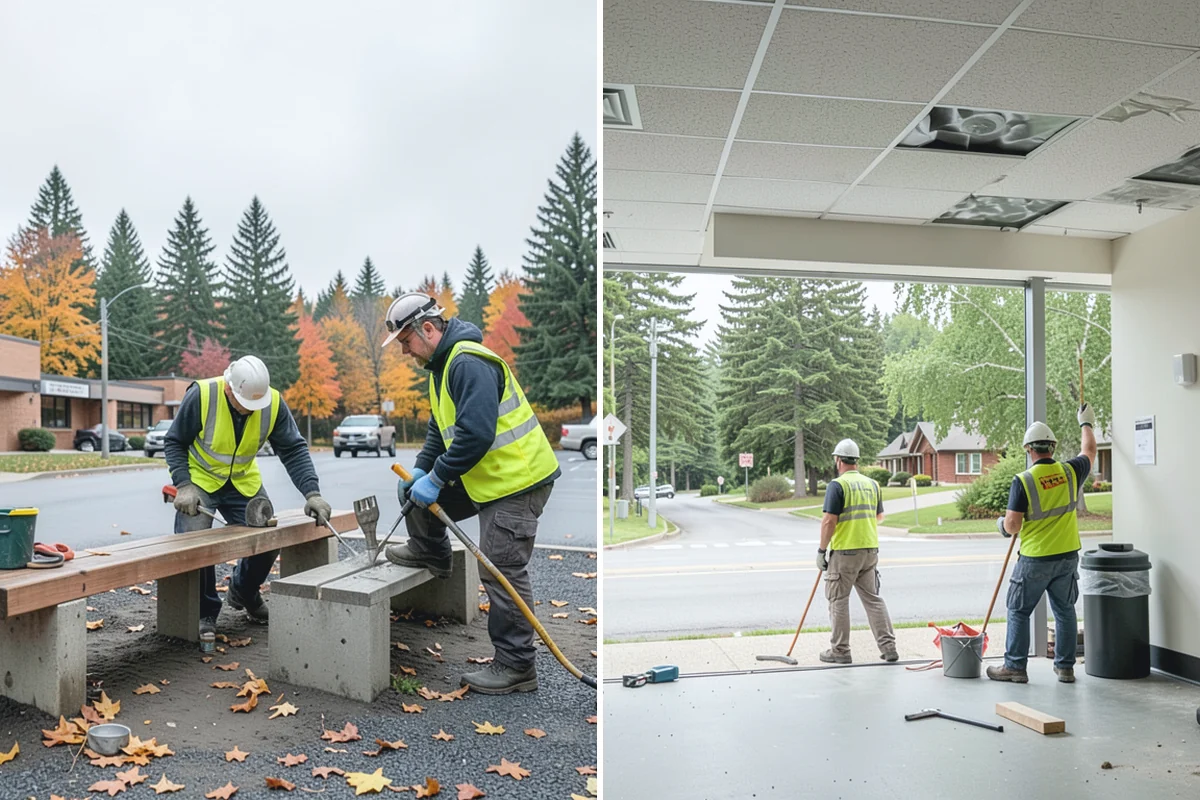 Bleacher Repairs in Buckley, Pierce County, WA - Inspect fasteners, boards, rails, steps, and guardrails