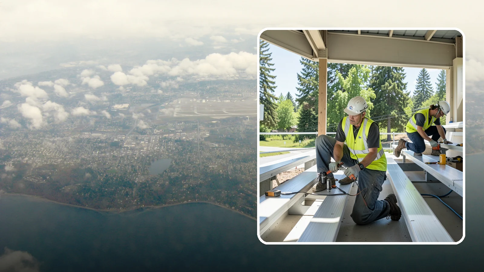 Bleacher Repairs in Burien, King County, WA - Repair of damaged bleacher components to keep public spectator seating safe and code-compliant.