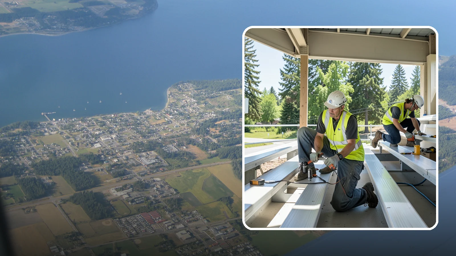 Bleacher Repairs in Coupeville, Island County, WA - Repair of damaged bleacher components to keep public spectator seating safe and code-compliant.