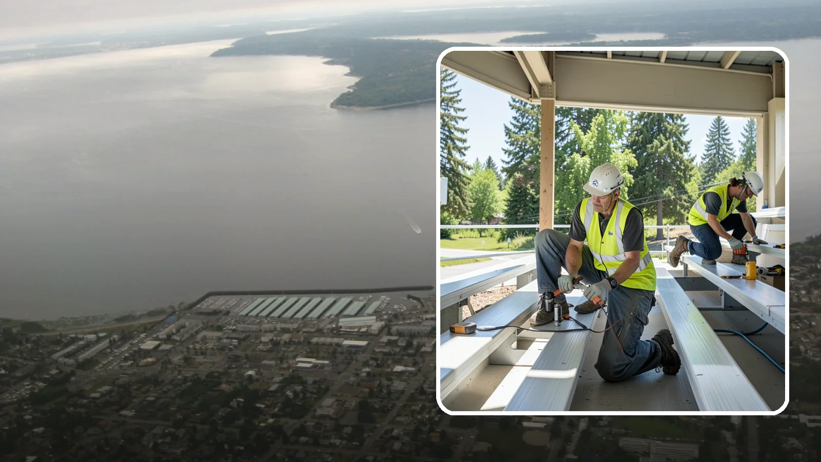 Bleacher Repairs in Des Moines, King County, WA - Repair of damaged bleacher components to keep public spectator seating safe and code-compliant.