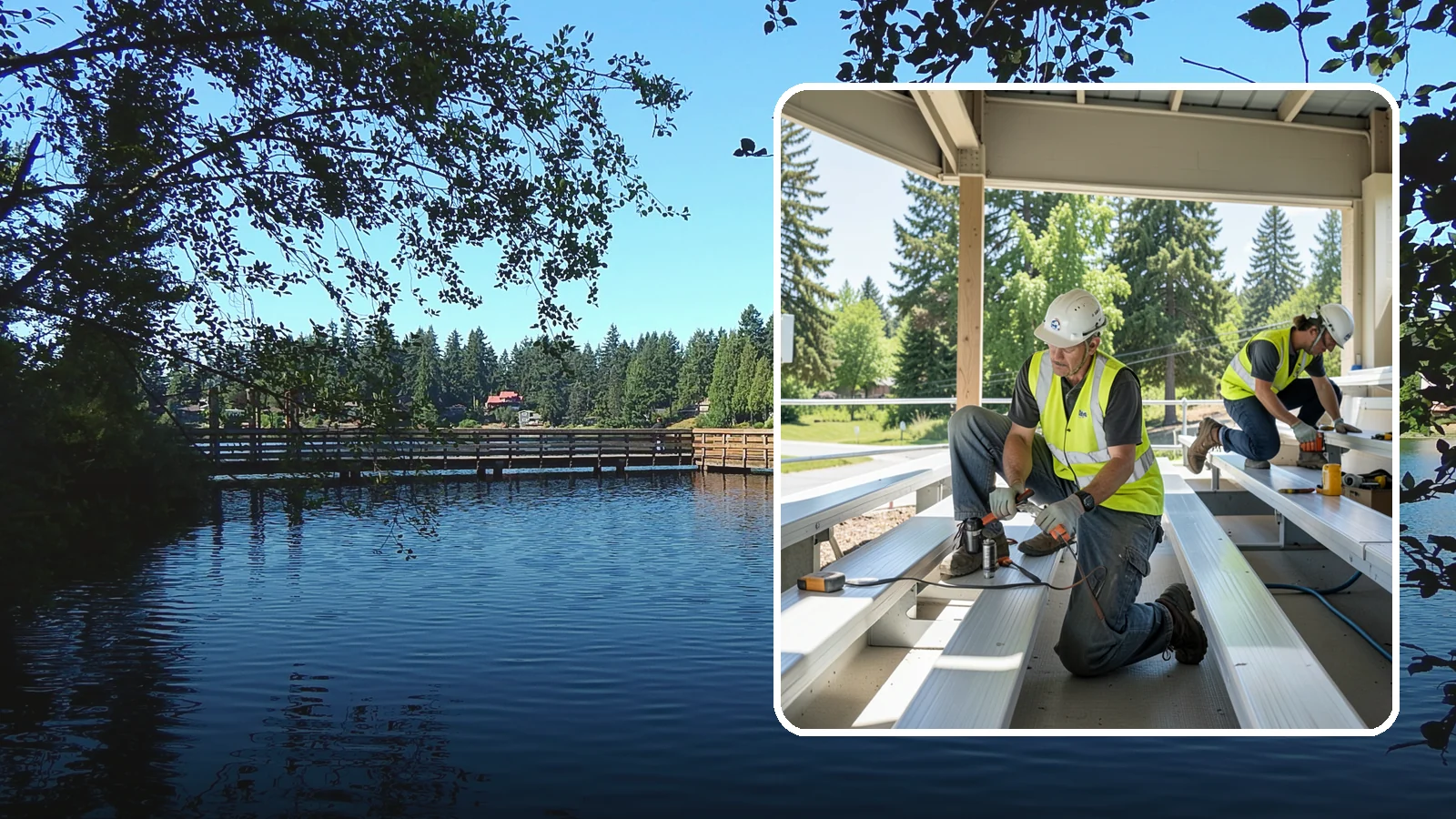 Bleacher Repairs in Federal Way, King County, WA - Repair of damaged bleacher components to keep public spectator seating safe and code-compliant.