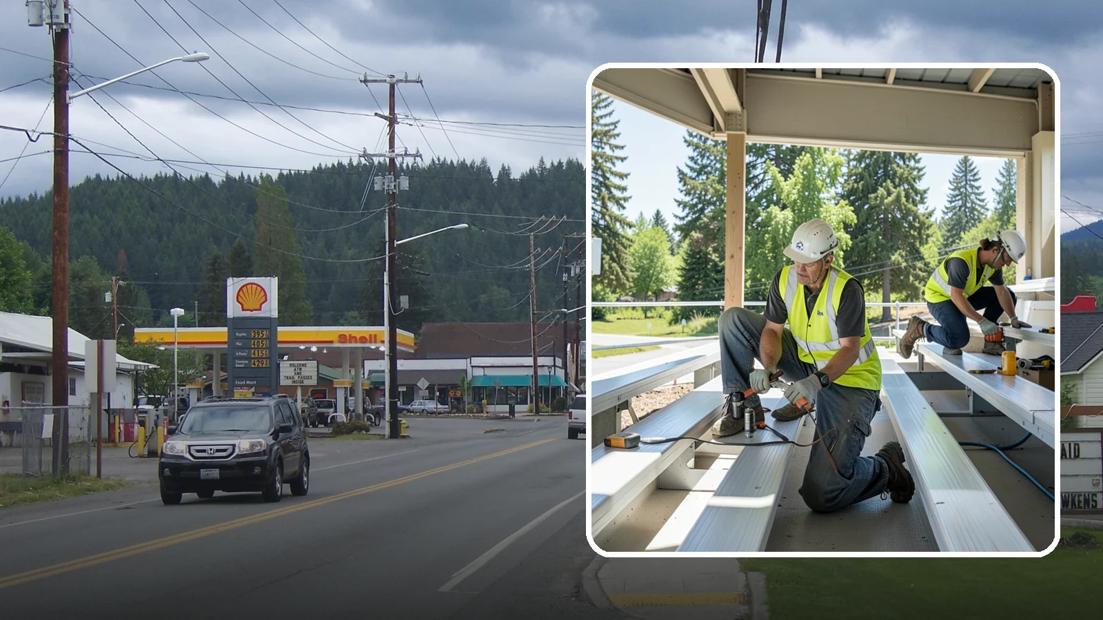 Bleacher Repairs in Granite Falls, Snohomish County, WA - Repair of damaged bleacher components to keep public spectator seating safe and code-compliant.