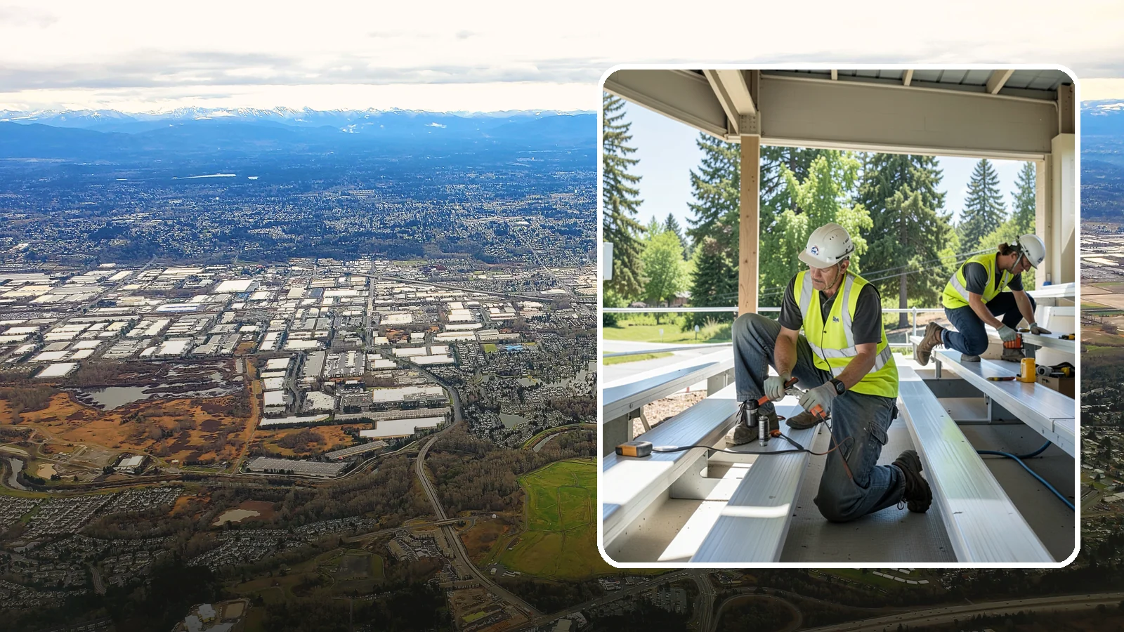 Bleacher Repairs in Kent, King County, WA - Repair of damaged bleacher components to keep public spectator seating safe and code-compliant.