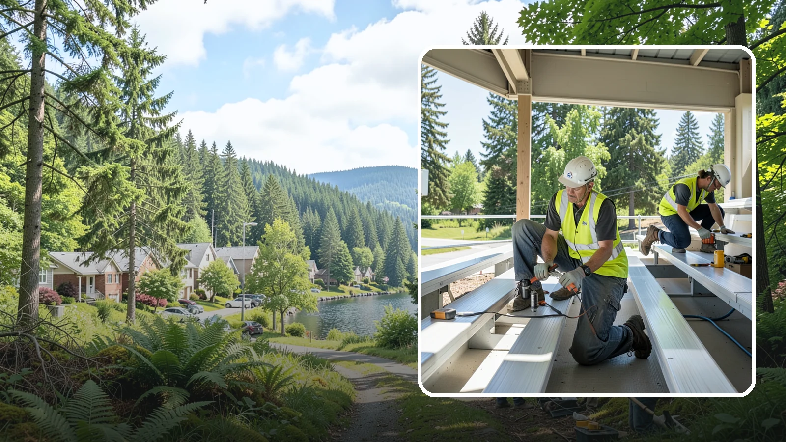 Bleacher Repairs in Lake Forest Park, King County, WA - Repair of damaged bleacher components to keep public spectator seating safe and code-compliant.
