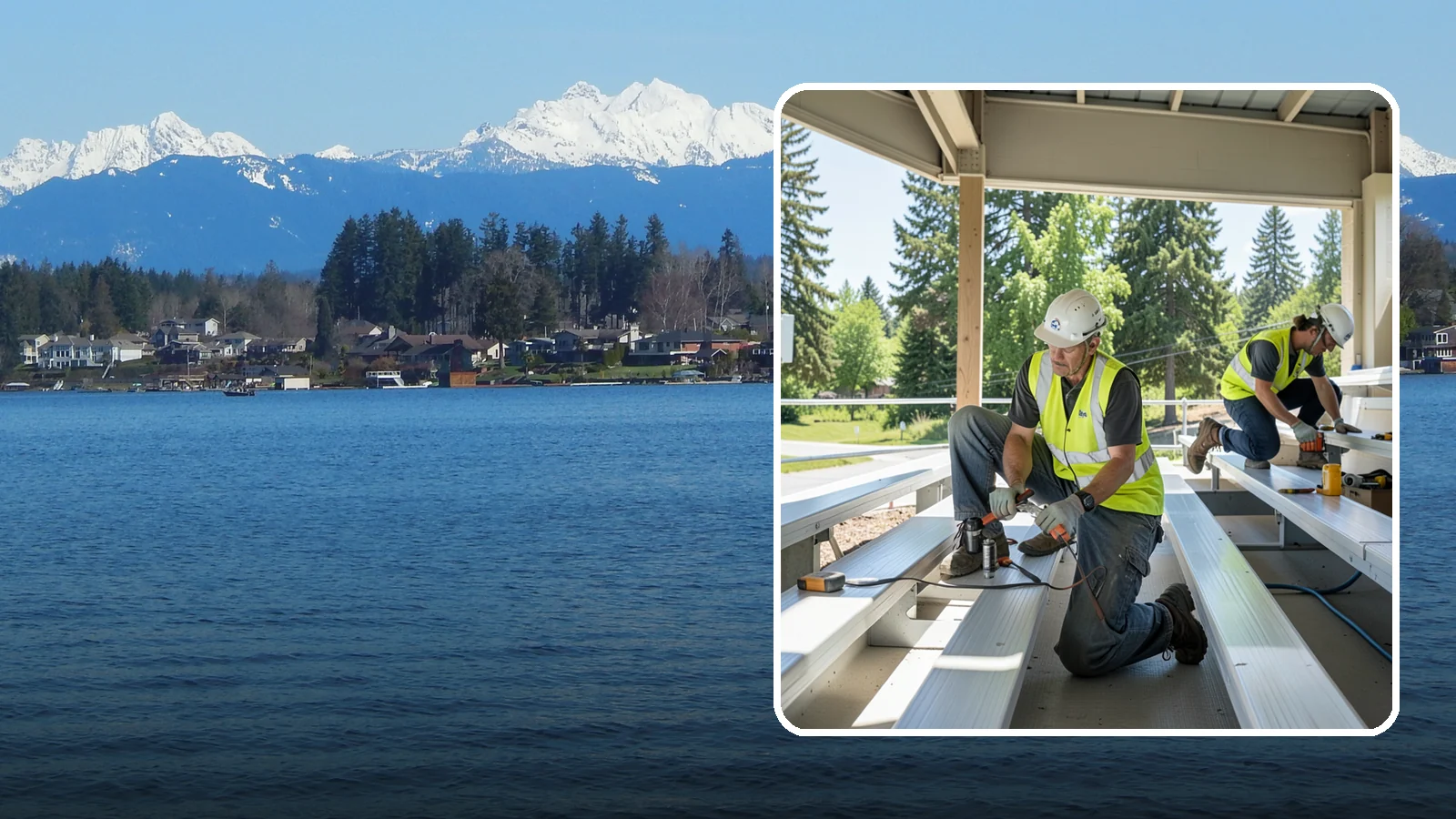 Bleacher Repairs in Lake Stevens, Snohomish County, WA - Repair of damaged bleacher components to keep public spectator seating safe and code-compliant.