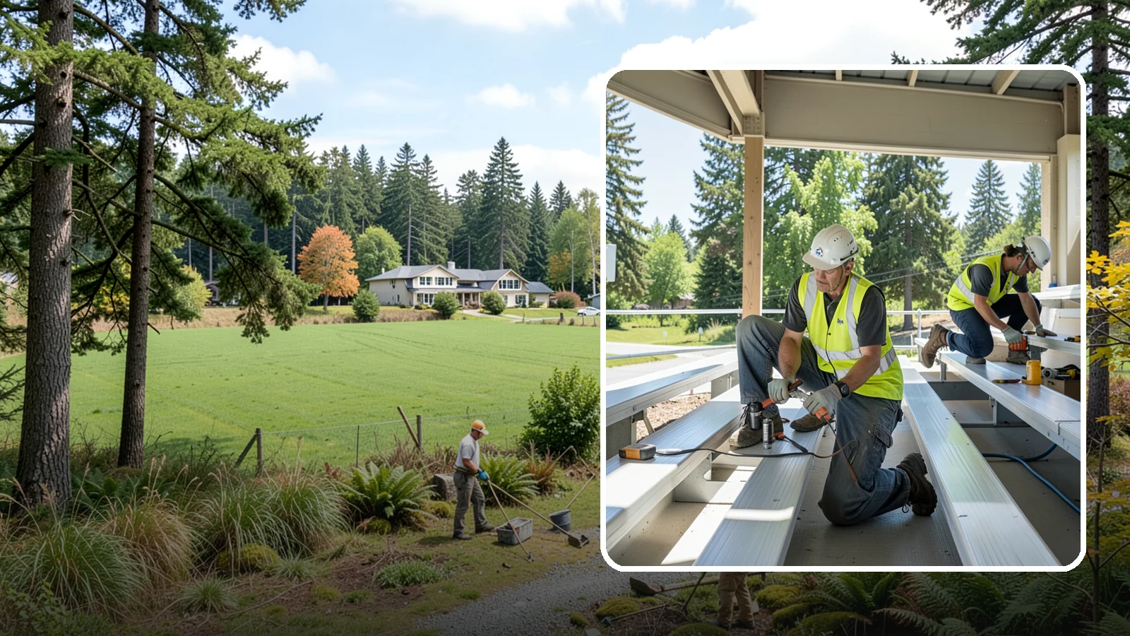 Bleacher Repairs in Lyman, Skagit County, WA - Repair of damaged bleacher components to keep public spectator seating safe and code-compliant.