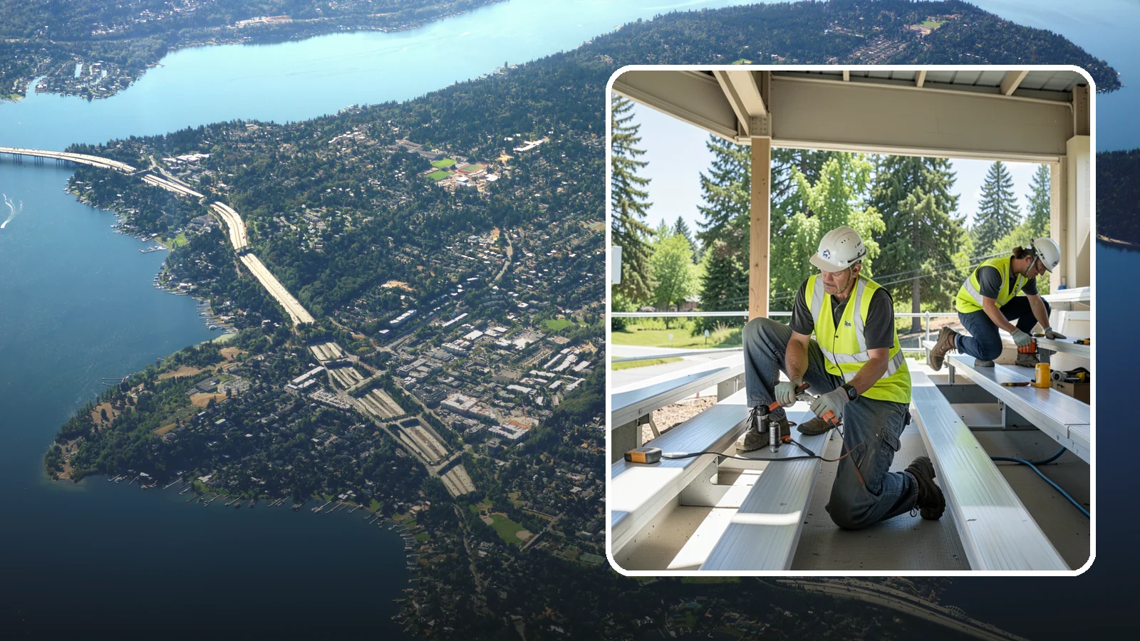 Bleacher Repairs in Mercer Island, King County, WA - Repair of damaged bleacher components to keep public spectator seating safe and code-compliant.