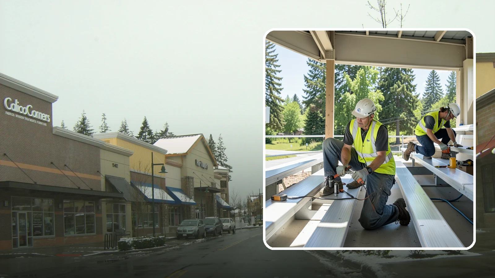 Bleacher Repairs in Mill Creek, Snohomish County, WA - Repair of damaged bleacher components to keep public spectator seating safe and code-compliant.