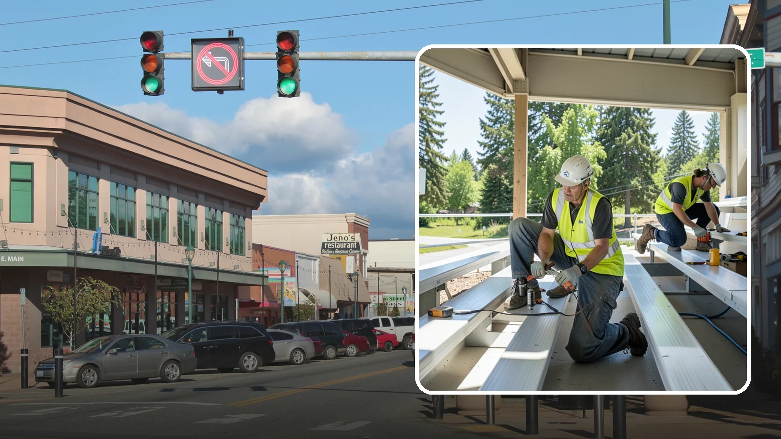 Bleacher Repairs in Monroe, Snohomish County, WA - Repair of damaged bleacher components to keep public spectator seating safe and code-compliant.